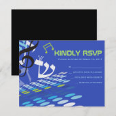 DIMENTIONAL Bar Bat Mitzvah RSVP Reply Card Kaartje (Voorkant / Achterkant)