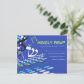 DIMENTIONAL Bar Bat Mitzvah RSVP Reply Card Kaartje (Staand voorkant)