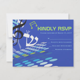 DIMENTIONAL Bar Bat Mitzvah RSVP Reply Card Kaartje