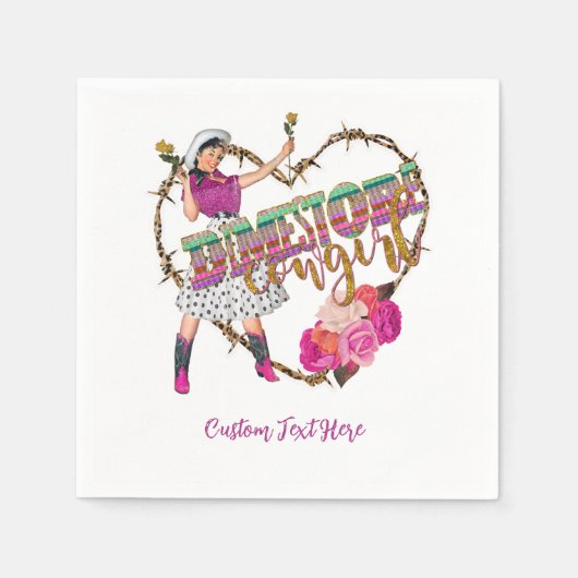 Dimestore Cowgirl Westerne Cowboy Boots Rozen Servet (Voorkant)