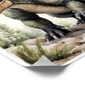 Dimetrodon Dinosaur Waterverf WallArt Poster (Hoek)