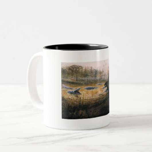 Dimetrodon en Eryops Tweekleurige Koffiemok (Voorkant links)