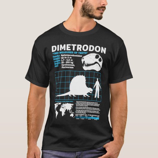 Dimetrodon factsheet Dinosaur Feiten T-shirt (Voorkant)