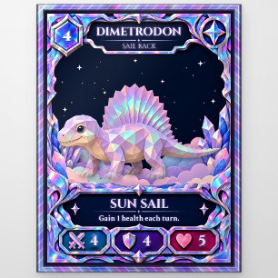 Dimetrodon, Regenboog Folie Kunst Briefkaart
