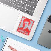 Dimitri Sjostakovitsj Pop Art op maat gesneden vin Sticker (Laptop met iPhone)