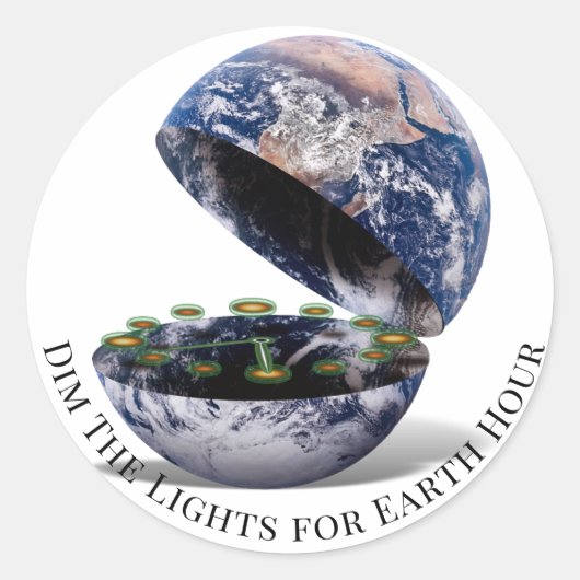 Dimmen de lichten Earth Hour Ronde Sticker (Voorkant)