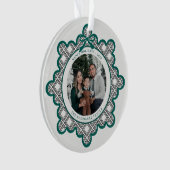Dimond Pattern Acrylic Holiday Ornament with Photo (voorkant)