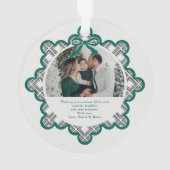Dimond Pattern Acrylic Holiday Ornament with Photo (achterkant)