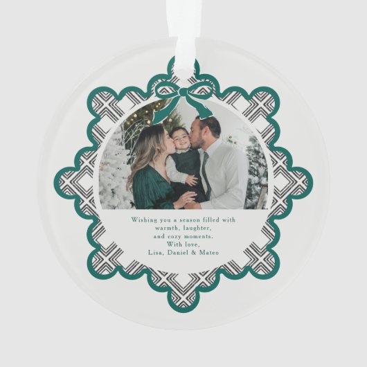 Dimond Pattern Acrylic Holiday Ornament with Photo (achterkant)