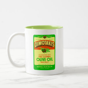 Dimotakis Family Olive Oil Co. Manteca California Tweekleurige Koffiemok