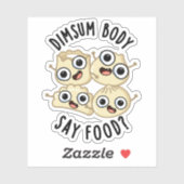 Dimsum Lichaam Say Eten Grappig Dimsum Pun Sticker (Vel)