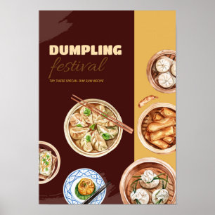Dimsum Waterverf business Poster