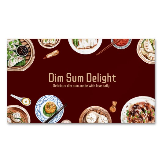 Dimsum-Waterverf Magnetisch Visitekaartje (Voorkant)