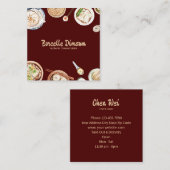 Dimsum-Waterverf Vierkante Visitekaartje (Voorkant / Achterkant)