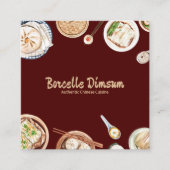 Dimsum-Waterverf Vierkante Visitekaartje (Voorkant)