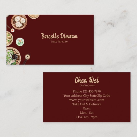 Dimsum-Waterverf Visitekaartje (Voorkant / Achterkant)
