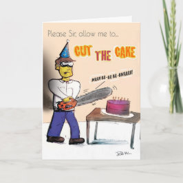 Dimwitz Chainzaag Cake Massacre Birthday Card Kaart