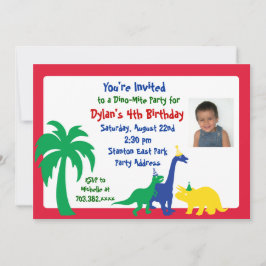 Din0-mite Birthday Invitation Kaart