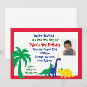 Din0-mite Birthday Invitation Kaart (Voorkant / Achterkant)