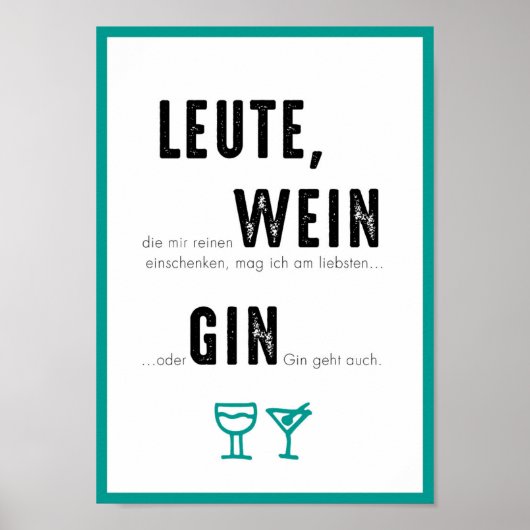 DIN A4 Poster "GIN GEHT AUCH" (Voorkant)