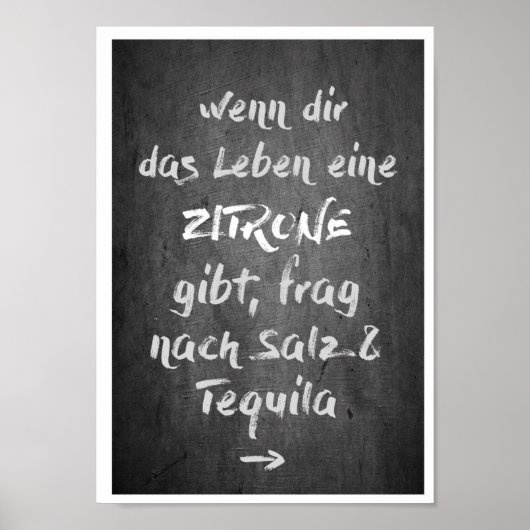 DIN A4 Poster "Zitrone - Tequila" (Voorkant)