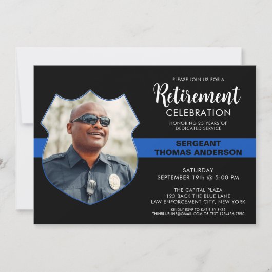 Din Blue Lin Aangepast fotofeest Kaart (Voorkant)