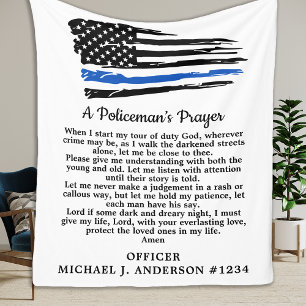 Din Blue Line American Flag van politieagent Fleece Deken