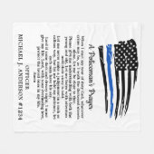Din Blue Line American Flag van politieagent Fleece Deken (Voorkant (Horizontaal))