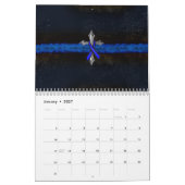 Din Blue Line Cross en Ribbon Kalender (Jan 2027)