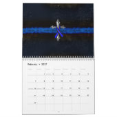 Din Blue Line Cross en Ribbon Kalender (Feb 2027)