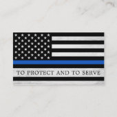 Din Blue Line Flag Police Officer Prayer Bulk Visitekaartje (Achterkant)