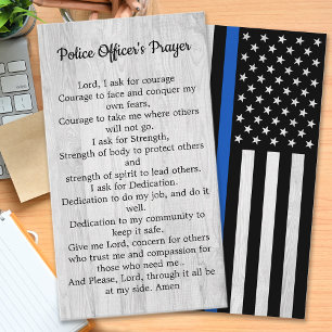 Din Blue Line Flag Police Officer Prayer Bulk Visitekaartje