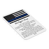 Din Blue Line Flag Police Officer Prayer Magneet (Rechterzijde)