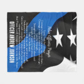 Din Blue Line Flag Police Officer's Prayer Fleece Deken (Voorkant (Horizontaal))