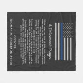 Din Blue Line Flag Police Politieman's gebed Fleece Deken (Voorkant (Horizontaal))