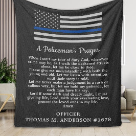 Din Blue Line Flag Police Politieman's gebed Fleece Deken