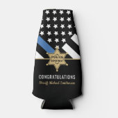 Din Blue Line Flag Police Sheriff Retirement Flesjeskoeler (Voorkant)