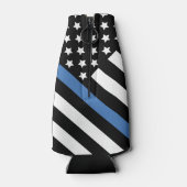 Din Blue Line Flag Police Sheriff Retirement Flesjeskoeler (Achterkant)