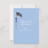 Din Blue Line Flag Snowman Holiday Bedankkaart (Achterkant)