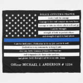 Din Blue Line Gift politiemensen gebeden Fleece Deken (Voorkant (Horizontaal))