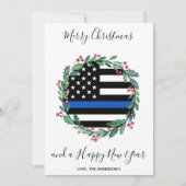 Din Blue Line met kerstmis Feestdagenkaart (Voorkant)