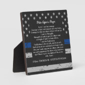 Din Blue Line Police Officer's Prayer Fotoplaat (Voorkant)