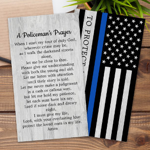 Din Blue Line Policeman's Prayer Card Bulk Visitekaartje
