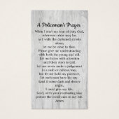 Din Blue Line Policeman's Prayer Card Bulk Visitekaartje (Voorkant)