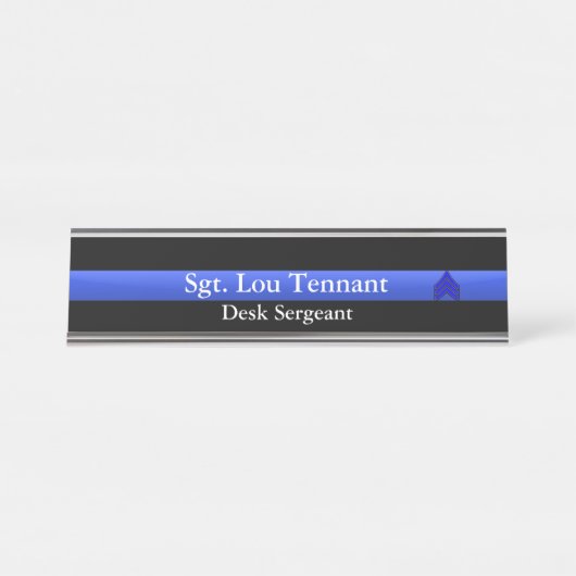 Din Blue Line - Sergeant Stripes Rank naamplaat (Voorkant)