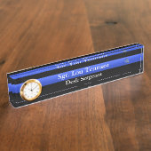 Din Blue Line - Sergeant Stripes Rank naamplaat Naambordje (Zijkant)