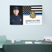 Din Blue Line van de politie zet foto's terug Spandoek (Beurs)