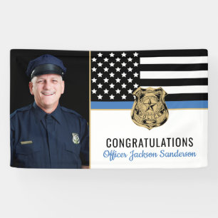 Din Blue Line van de politie zet foto's terug Spandoek