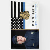 Din Blue Line van de politie zet foto's terug Spandoek (Verticaal)