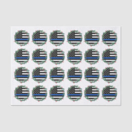 Din Blue Line Wreate Holiday Kerstmis Tissuepapier